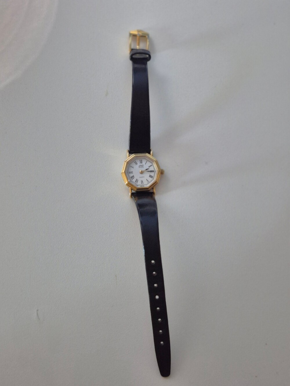 Classic Gold-Tone Women's Dress Watch with Black Strap